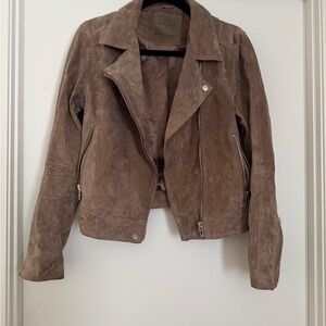 Blank NYC Taupe Suede Leather Jacket
